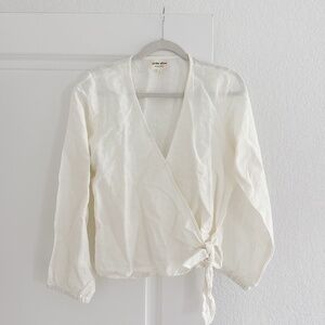 Laude the label white linen wrap top